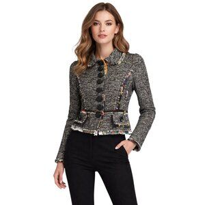 DOLCE & GABBANA TWEED CROPED JACKET SIZE 44 IT, M US NEW